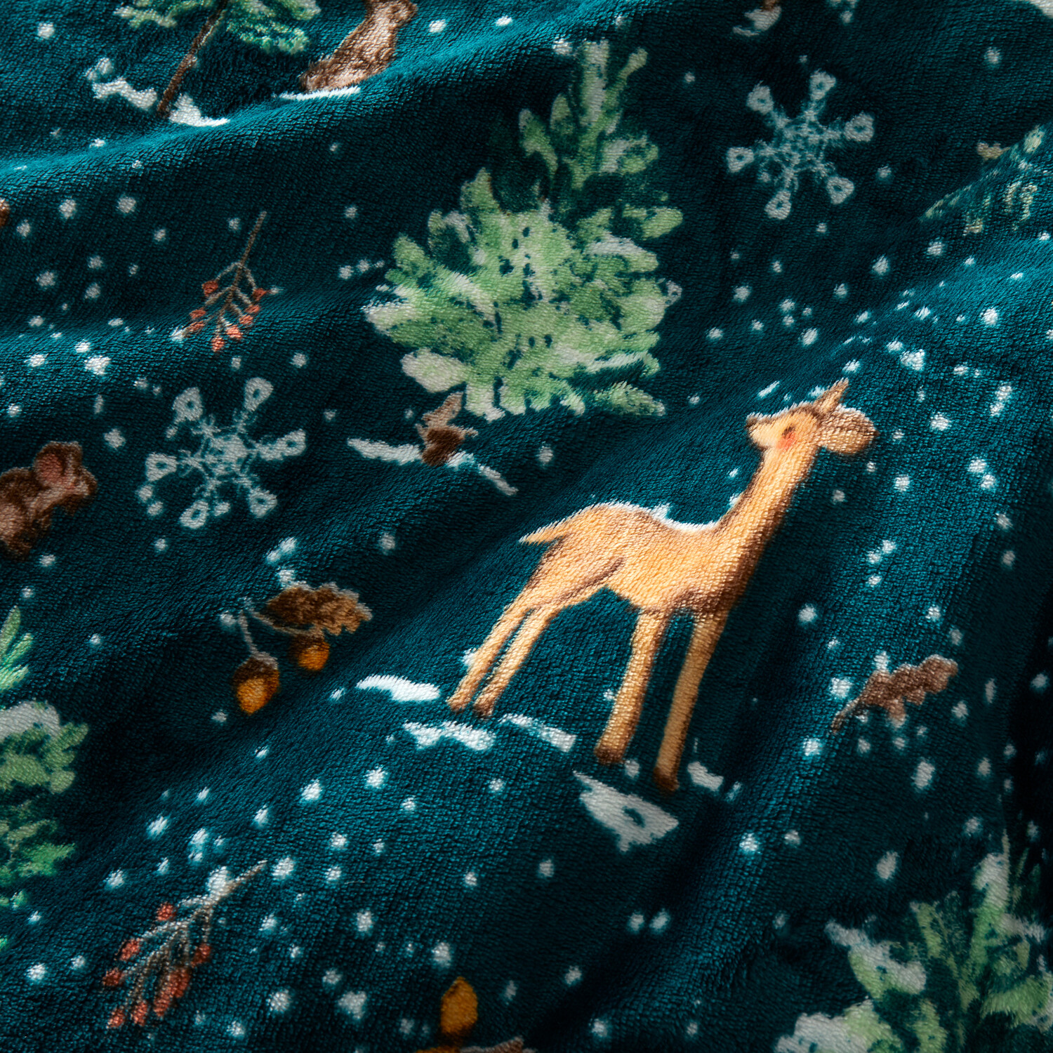 Woodland Friends Fleece Duvet Set Green Image 2