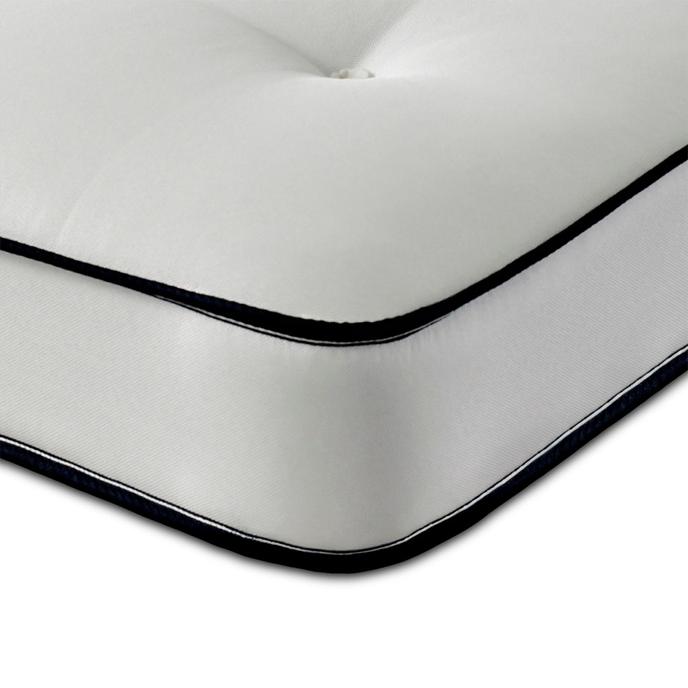 Extreme Comfort Shorty Size Blue and White Tufted Open Coil Spring Mattress Image 3