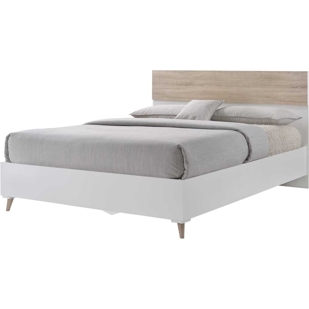 LPD Furniture Stockholm 5.0 King Size Oak and White Bed Frame Image 3