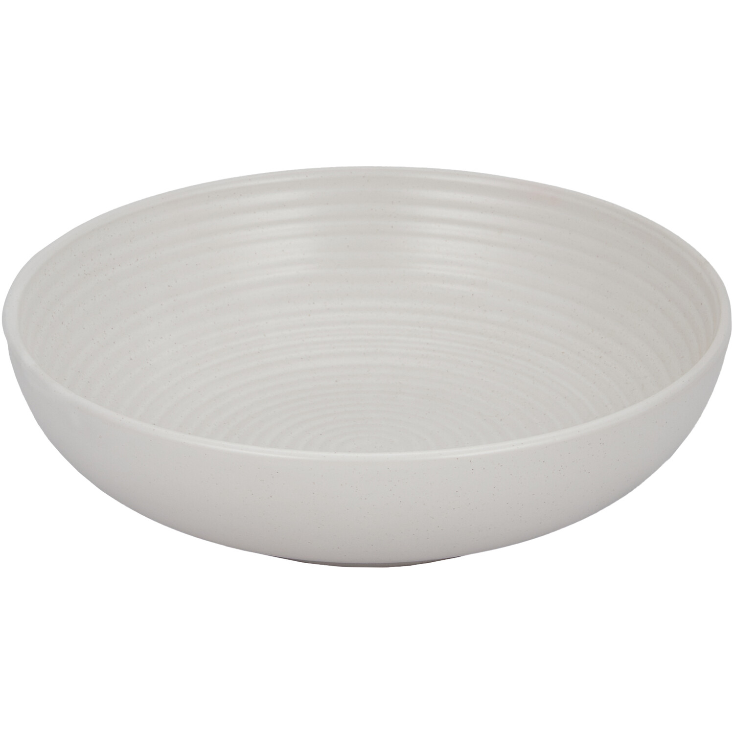 Genoa 24cm Cream Ribbed Serving Bowl Image 1