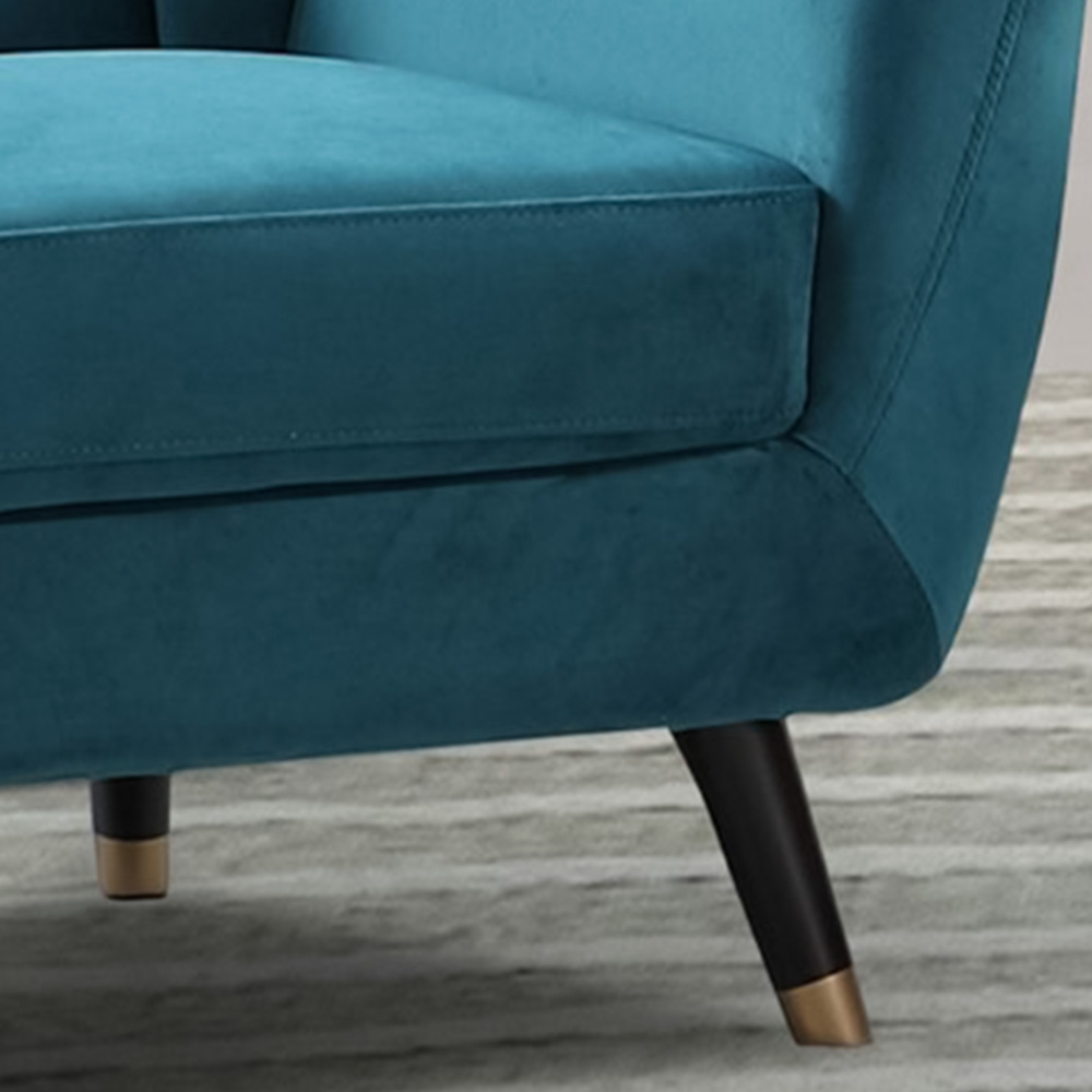 Morgan 2 Seater Teal Plush Velvet Sofa Image 3
