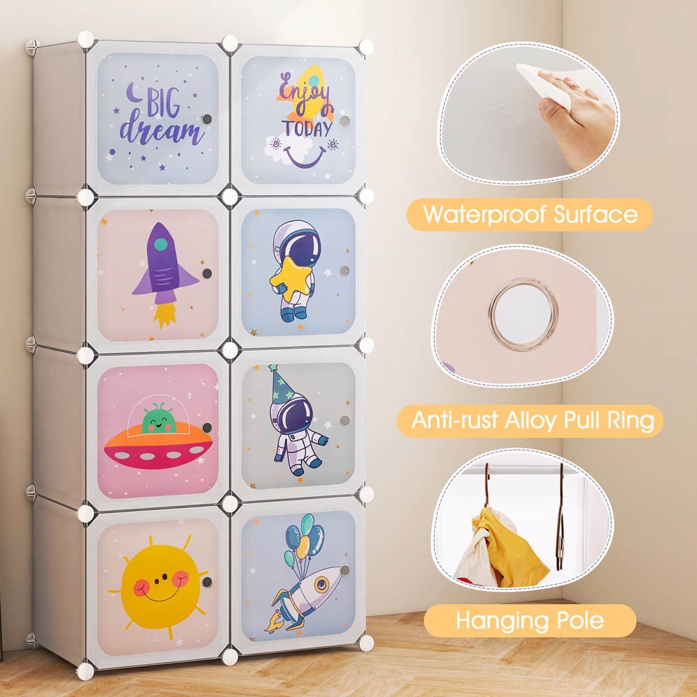 Costway White 8 Cube Baby Closet Organiser Image 6