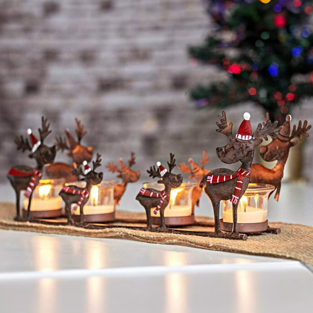 Marco Paul Reindeer Tea Light Gass Holder Image 3