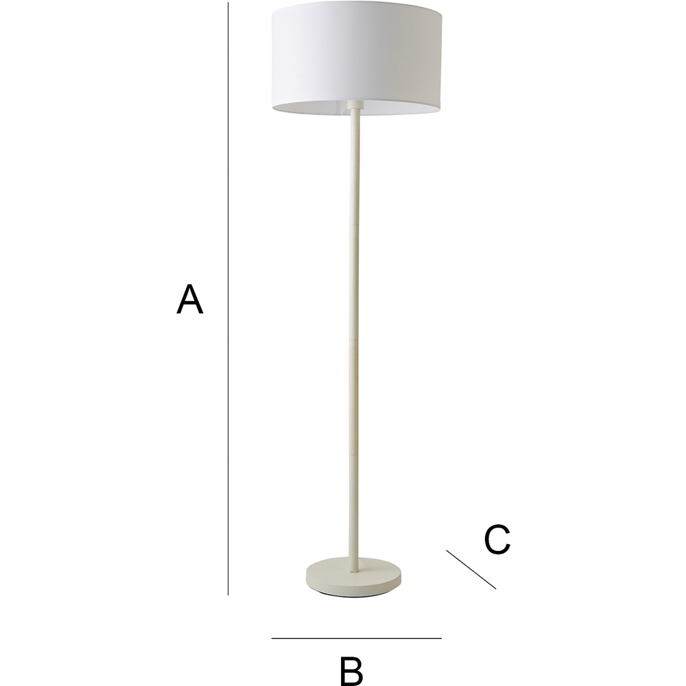 ValueLights Charlie Drum Shade White Floor Lamp and Bulb Image 8