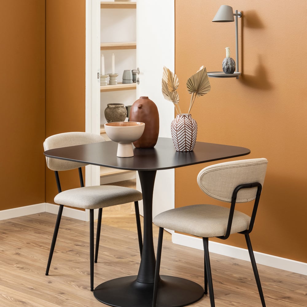 Florence Malta Ceramic Square Dining Table Black Image 8