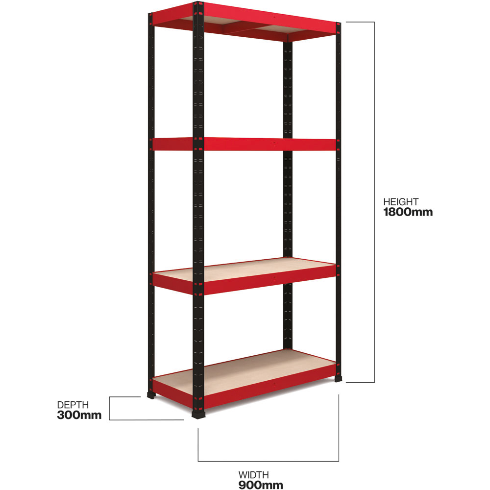 RB Boss Freestanding 4 Tier Boltless Shelf Unit 300kg/level Image 3