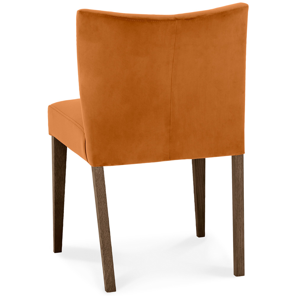 Bentley Designs Turin Set of 2 Dark Oak Harvet Pumpkin Velvet Low Back Upholstered Chair Image 4