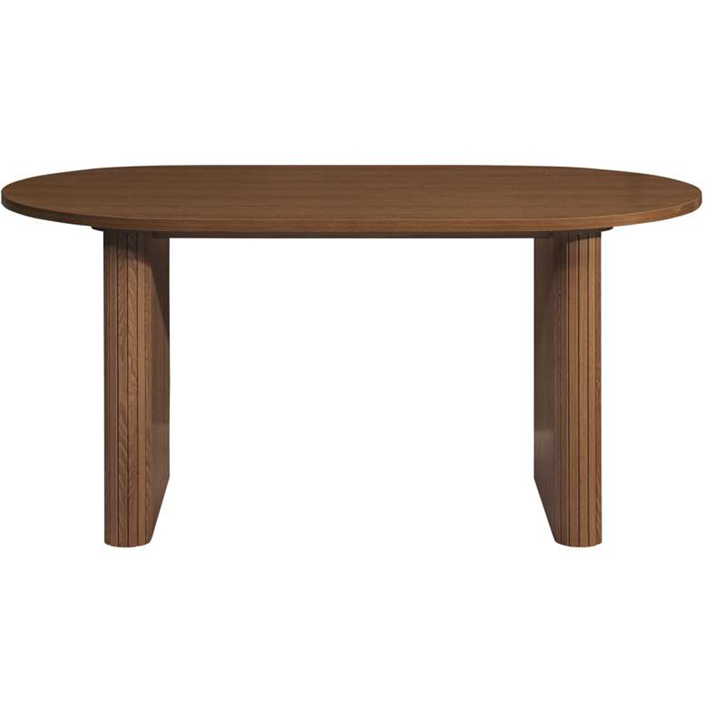 Birlea Axel 4 Seater Oval Fluted Dining Table Walnut Image 3