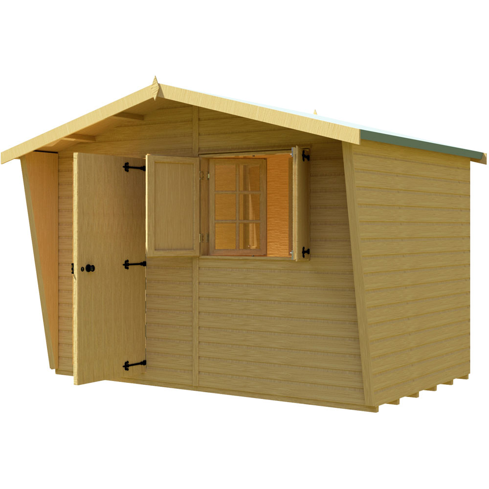 Shire 10 x 6ft Shiplap Style D Security Cabin Apex Garden Shed Image 4