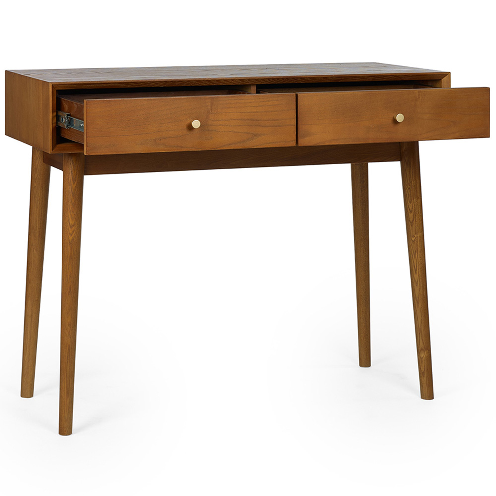 Julian Bowen Lowry 2 Drawer Writing Desk Cherry Ash Image 4