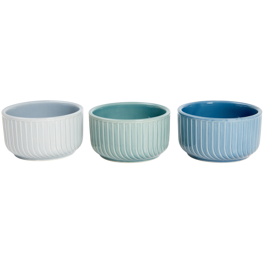 Set of 3 Stockholm Stoneware Dip Bowls with Acacia Platter Image 5