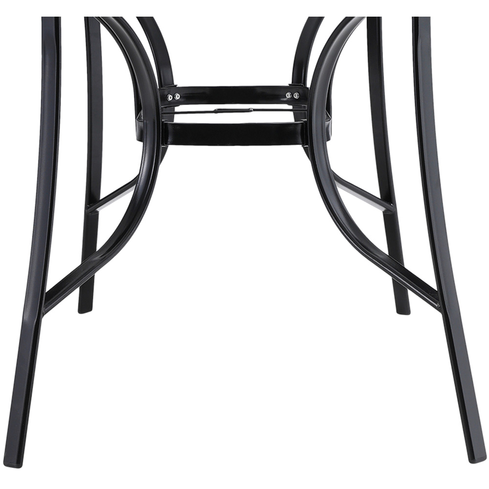 Living and Home Black Tempered Glass Rectangle Marble Coffee Table Image 4