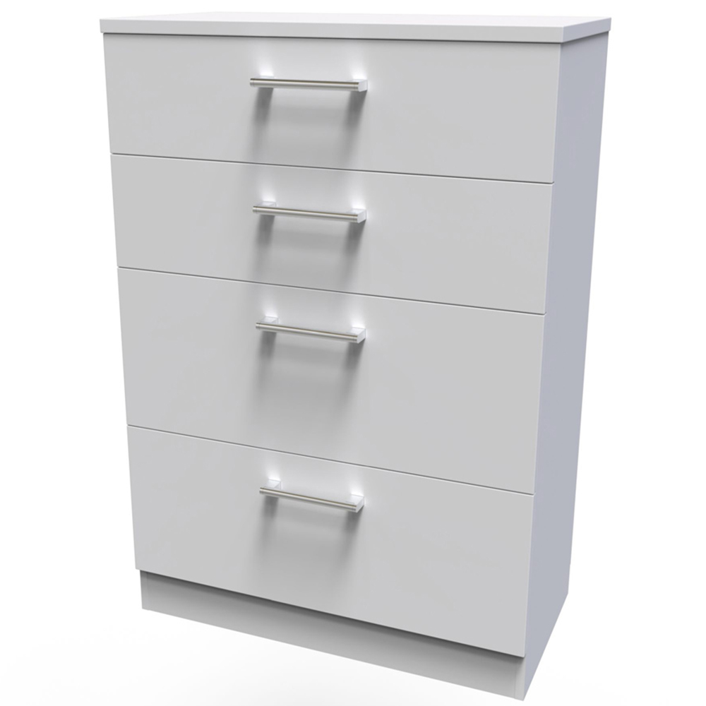 Crowndale Devon 4 Drawer Grey Matt Deep Chest of Drawers Image 2