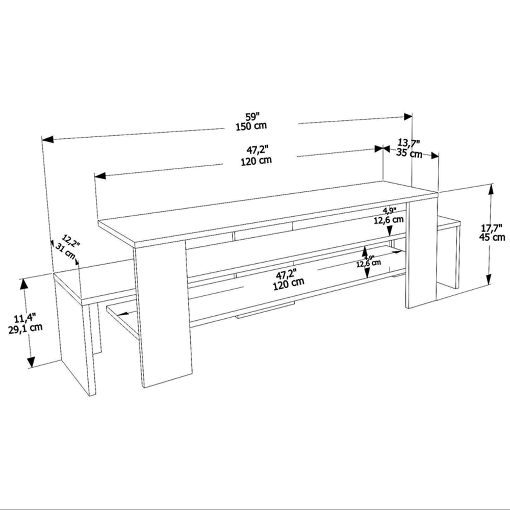 Decorotika Lenora 2 Shelf White and Anthracite TV Unit Image 5