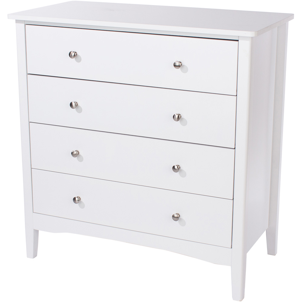 Como 4 Drawer White Chest of Drawers Image 2