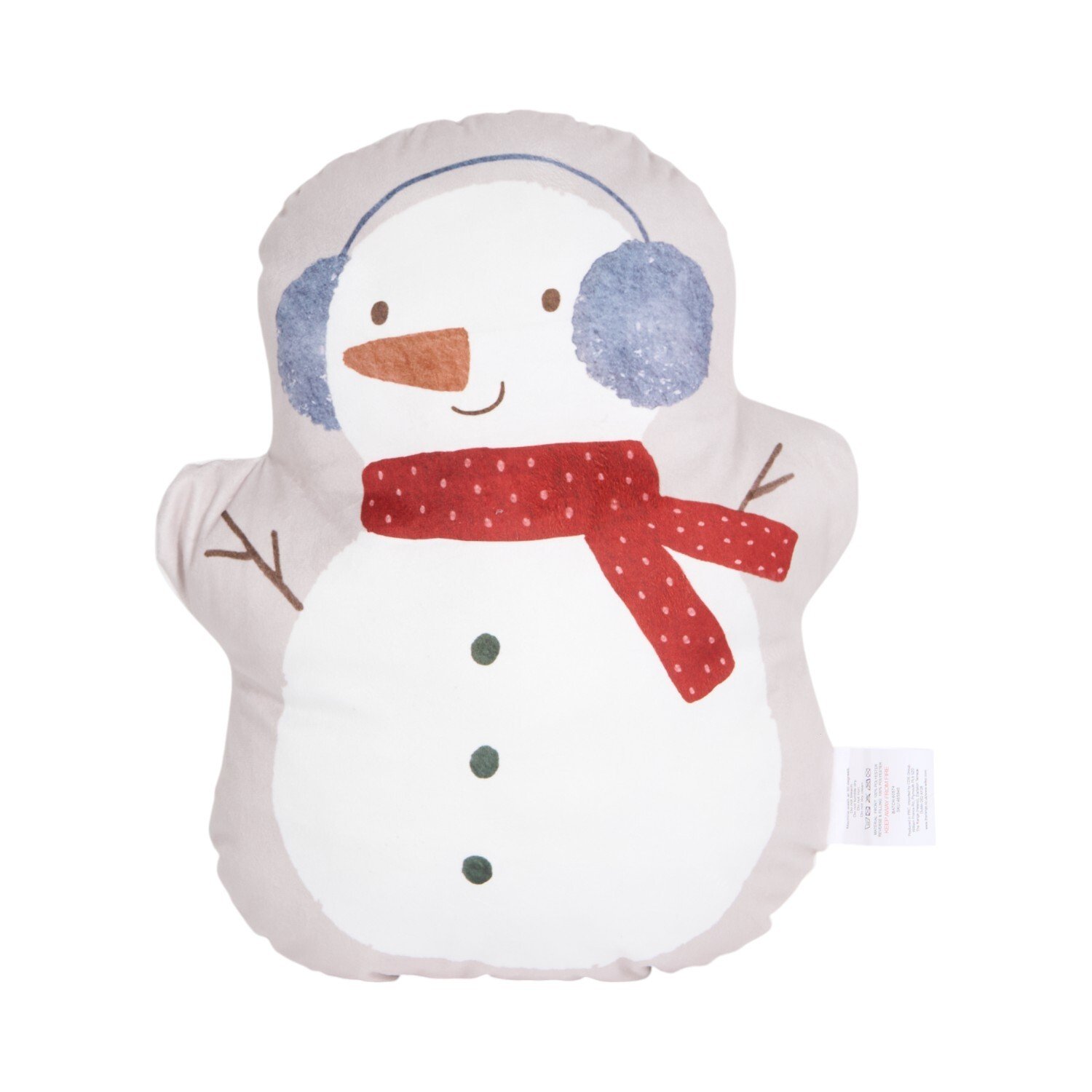 Sweet Snowman Shaped Cushion White Image 3