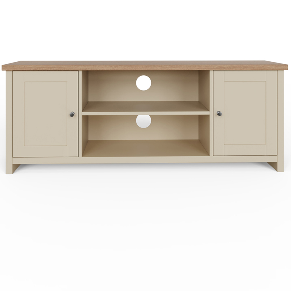 GFW Lancaster 2 Door 2 Shelf Cream Large TV Unit Image 4