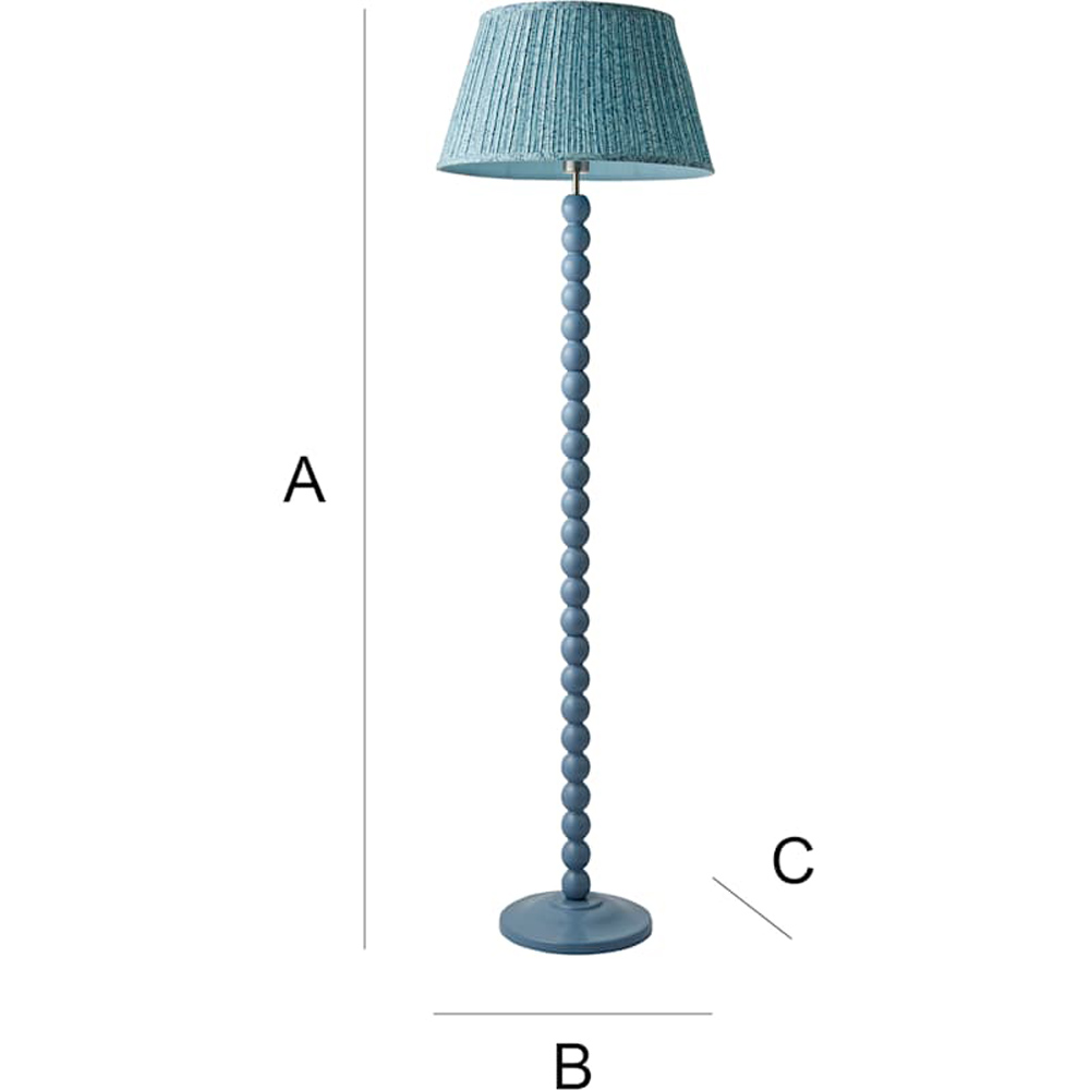 ValueLights Leaf Pleated Shade Pastel Blue Bobbin LED Floor Lamp with Bulb Image 7
