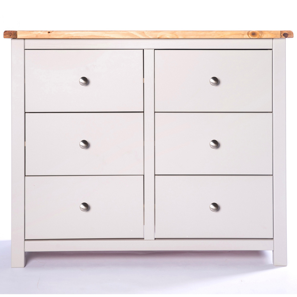 Cabinet Bits Argenta 6 Drawer Grey Chrome Knob Chest of Drawers Image 2