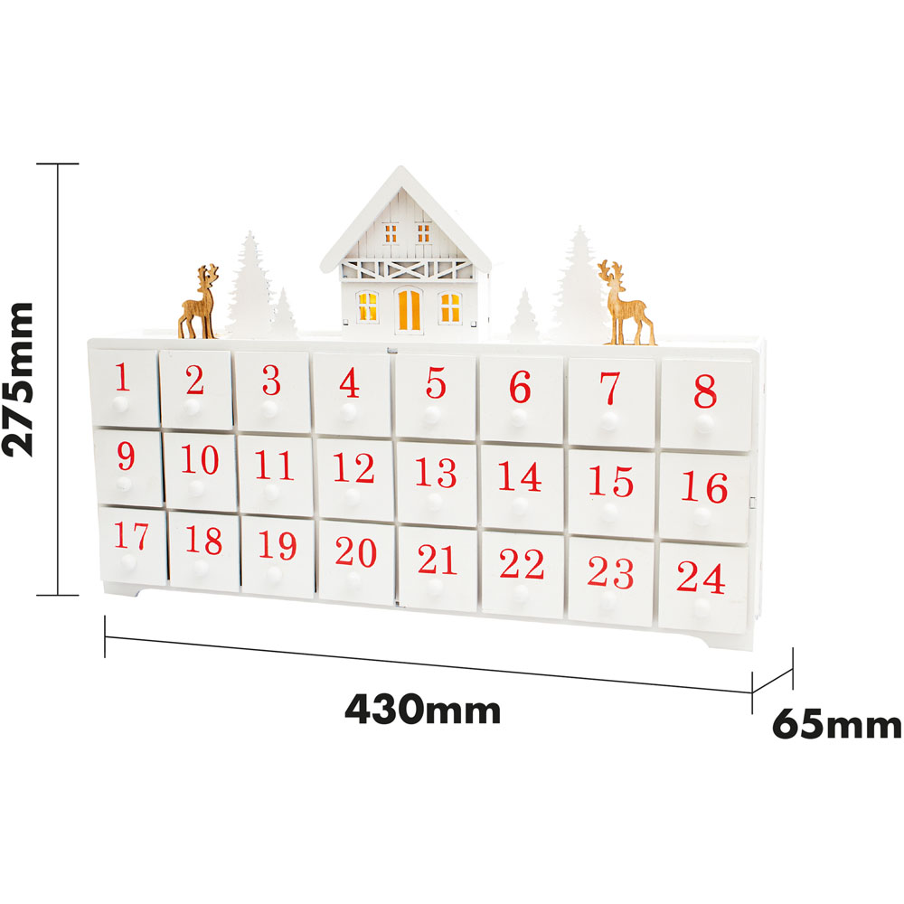 St Helens White Festive Wooden Advent Calendar Image 5