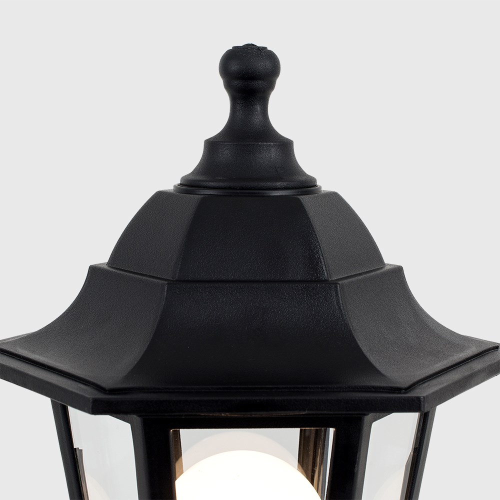 ValueLights Mayfair Set of 2 Black Warm White Bulb Bollard Lights Image 3
