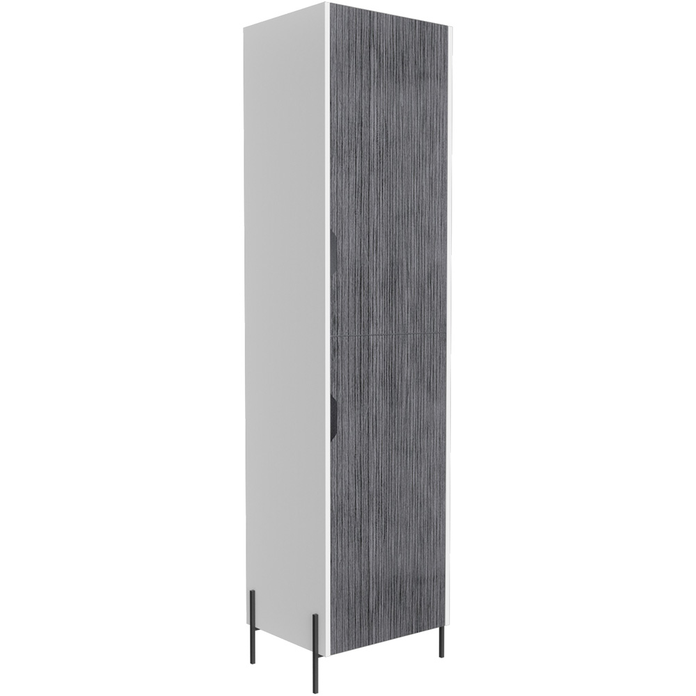 Core Products Dallas 2 Door White and Carbon Grey Tall Storage Cabinet Image 2