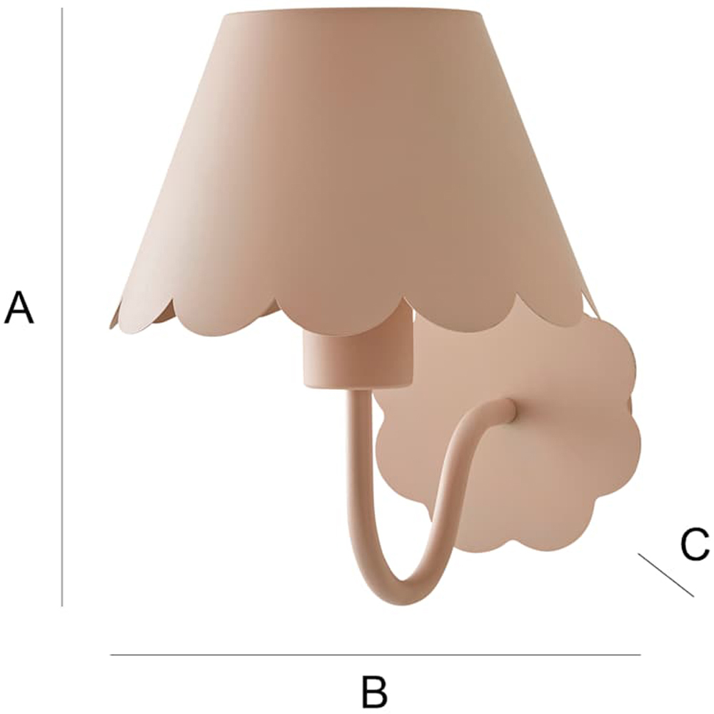 ValueLights Hallie Pink Scallop Rechargeable Wall Light Image 8