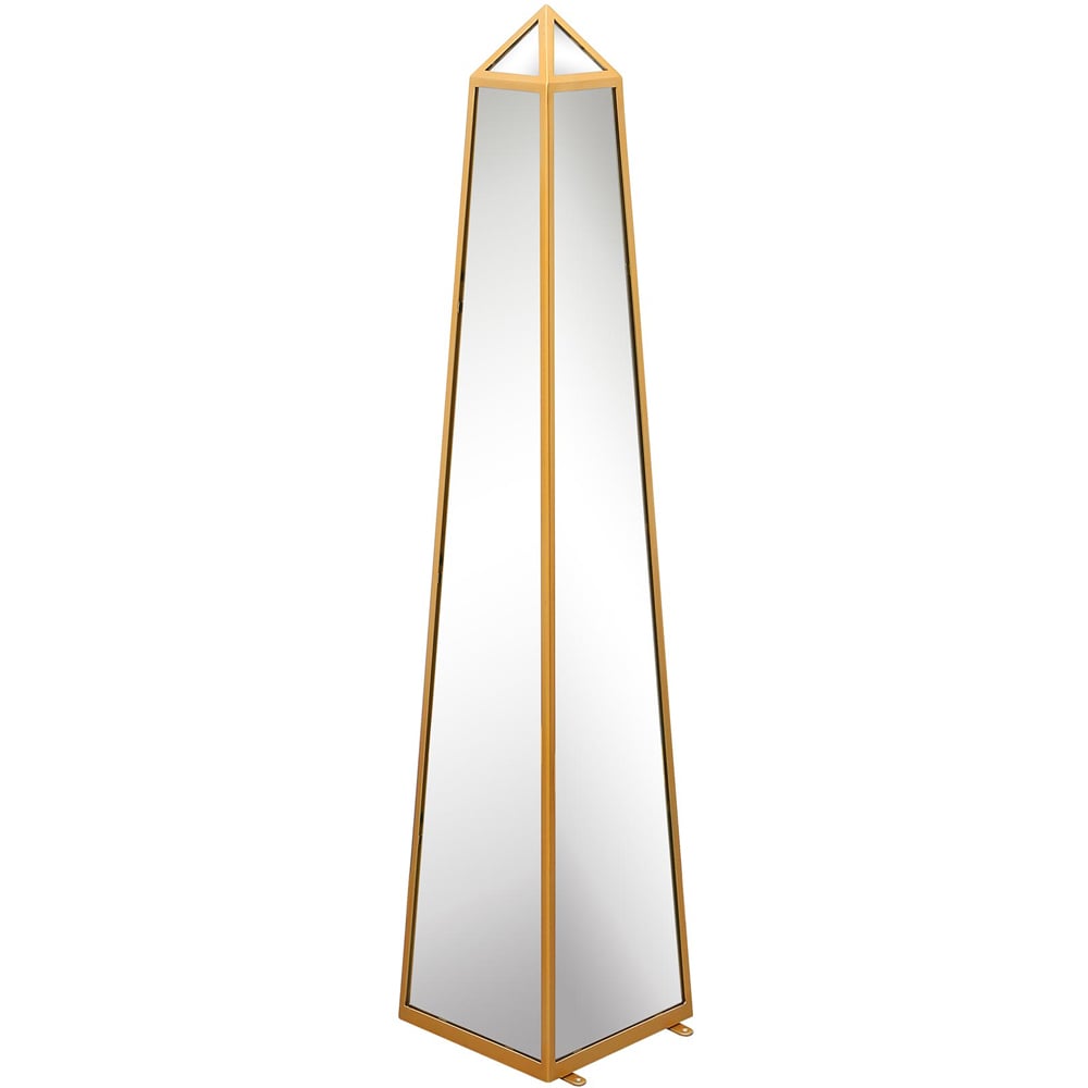 MirrorOutlet The Obelisk Gold Metal Edged Mirrored Garden Ornament 100 x 20cm Image 1