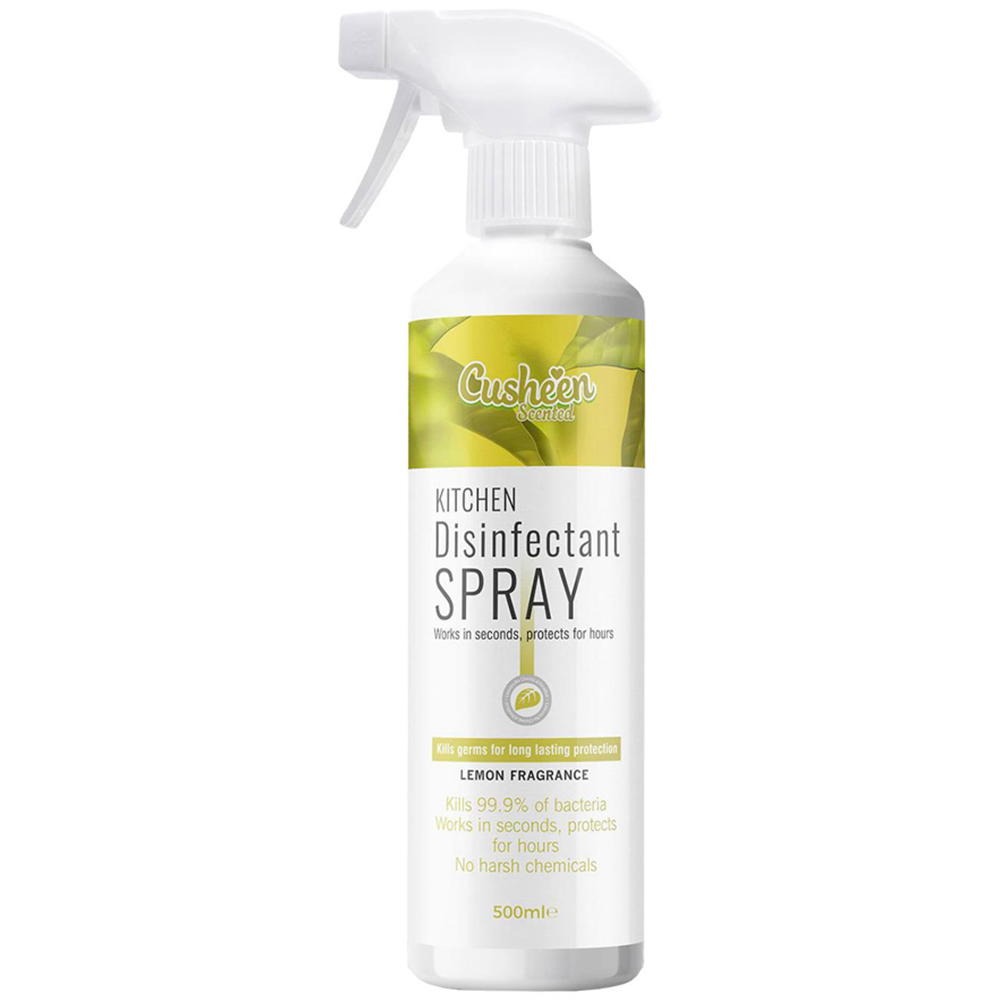 Cusheen Antibacterial Lemon Kitchen Disinfectant Spray 500ml 4 Pack Image 4