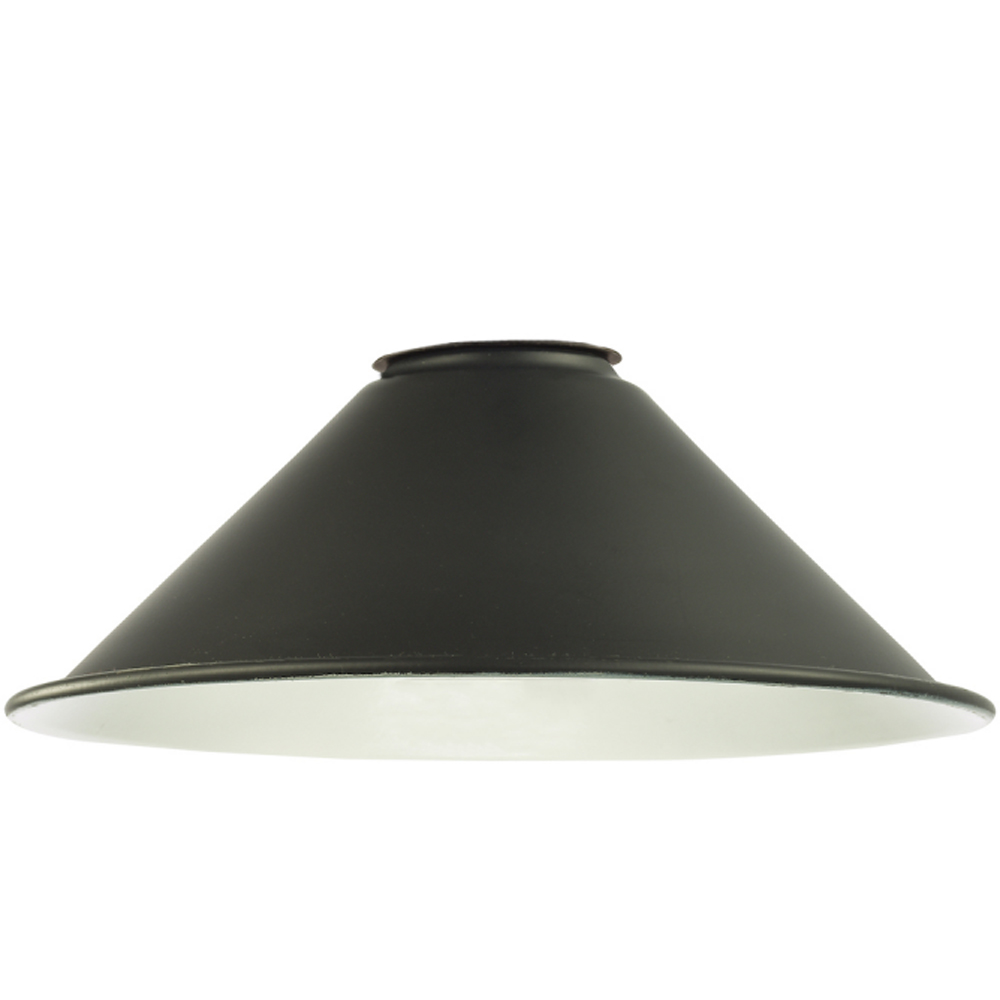 Happy Homewares Cone Shaped Industrial Metal Mat Black Pendant Shade Image 5
