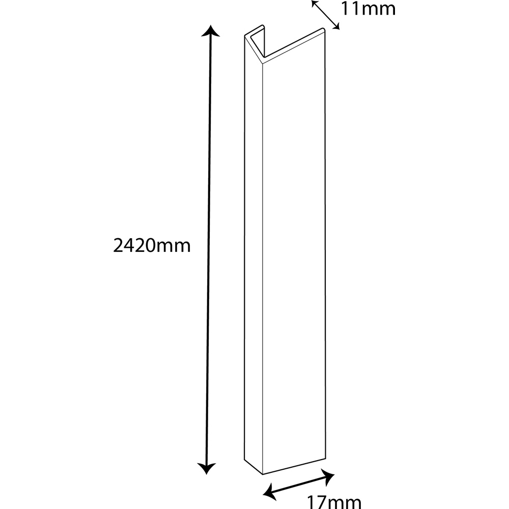 Wetwall Mermaid Polished Silver End Cap Trim 2420mm Image 3