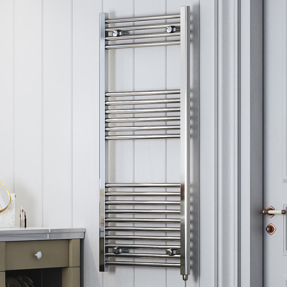 Terma Leo E 1023BTU Chrome Electric Fixed Temperature Towel Rail 1200 x 500mm Image 2