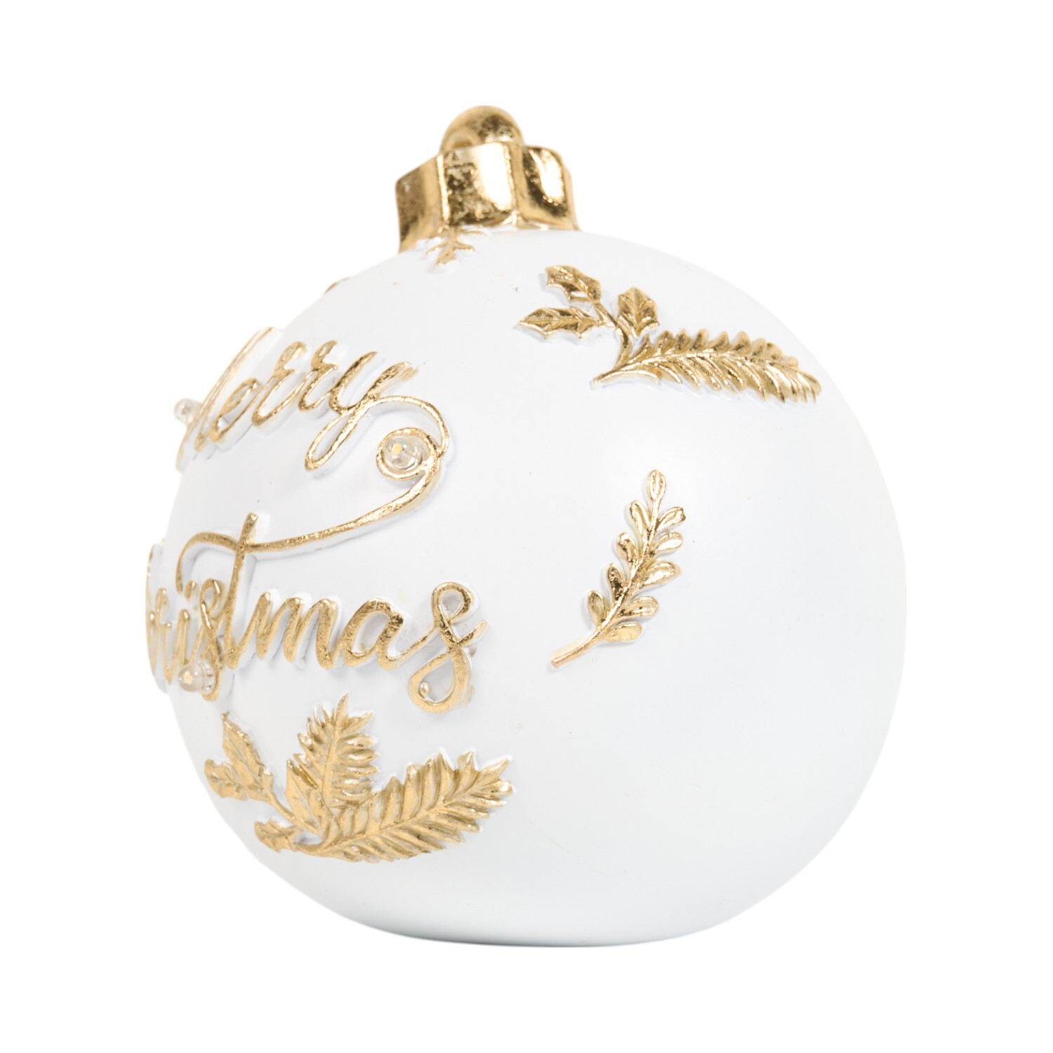 LED White and Gold Bauble Ornament Image 5