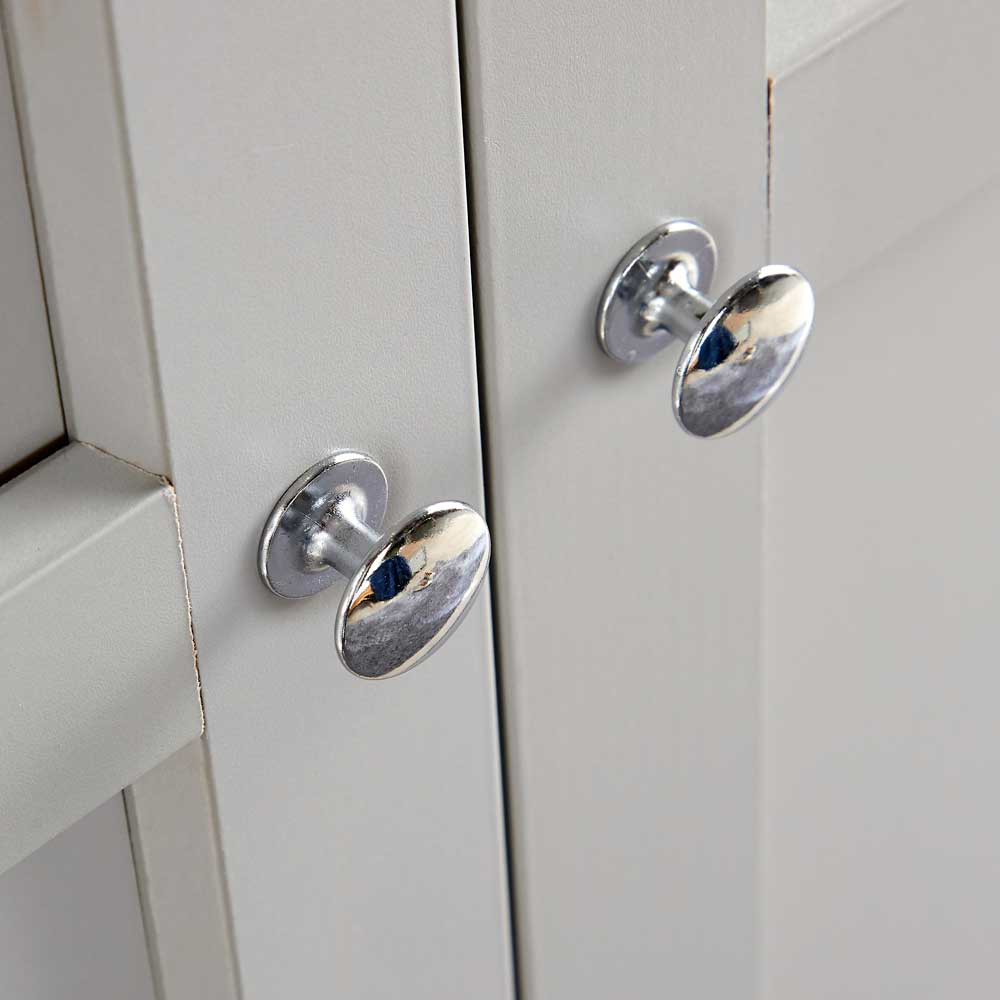 Home Source Avon 3 Door Light Grey with Oak Top Wardrobe Image 6