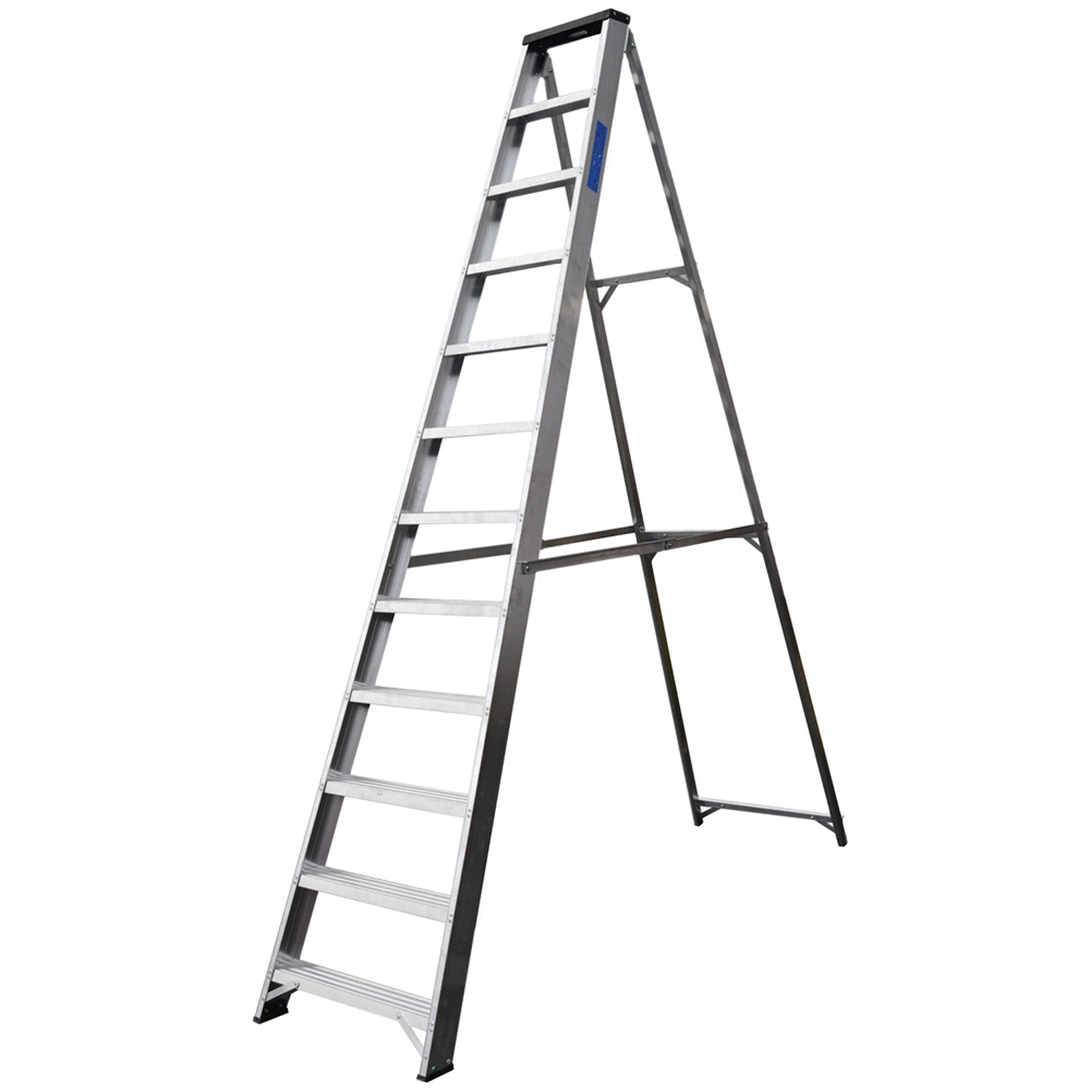 Lyte Ladders & Towers Professional Aluminium 12 Tread Swingback Step Ladder with Tool Tray Image 1