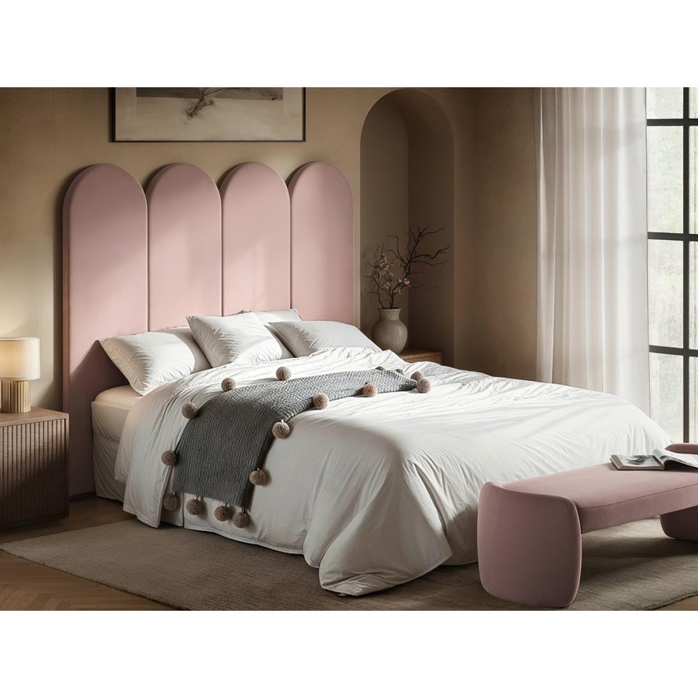 Solace+Co Cirrus Pink Velvet Headboard Panel Image 6