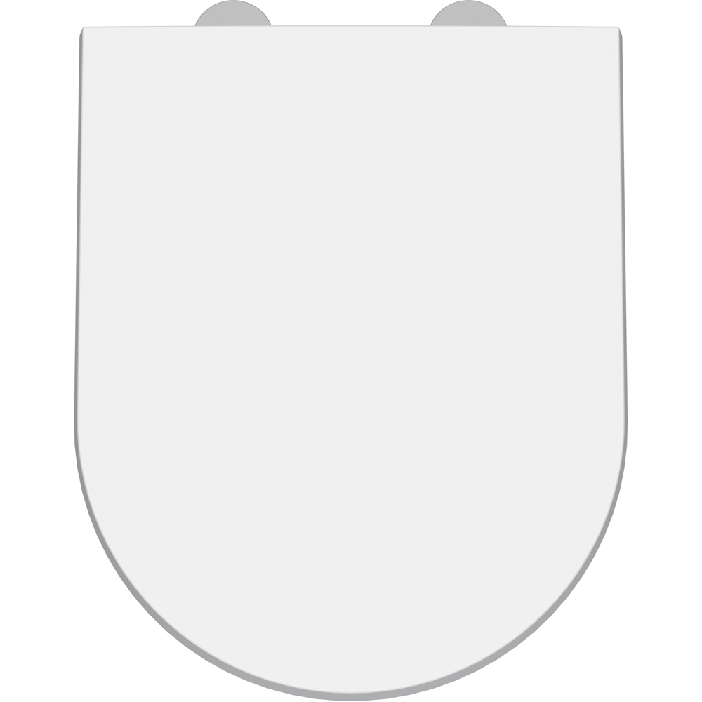 nuie White Top Fix Soft Close D Shaped Toilet Seat Image 1