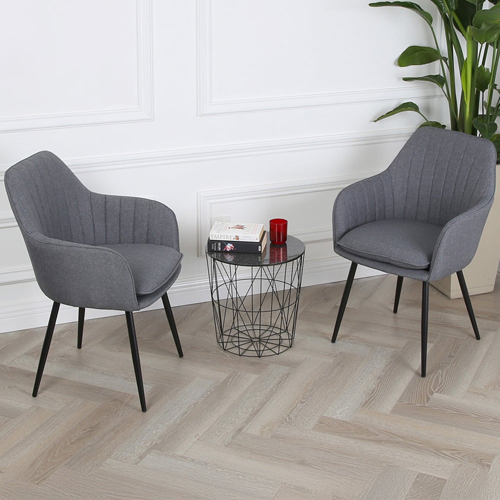 Muse Dark Grey Linen Accent Chair Image 7