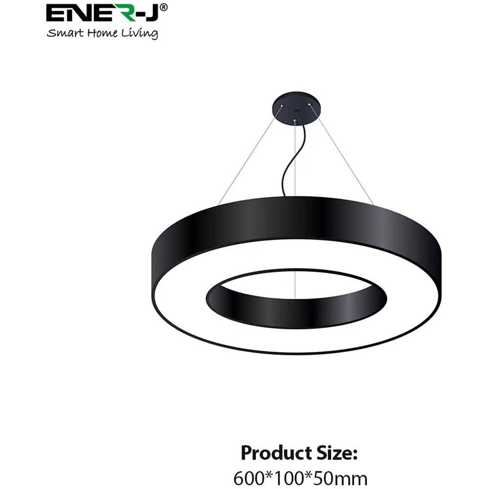 ENER-J Cool White LED 24W 6000K Hollow Round Minimalist Pendant Light Image 6