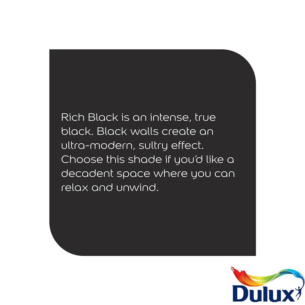 Dulux Rich Black Walls and Ceilings Matt Emulsion Paint 2.5L Image 7