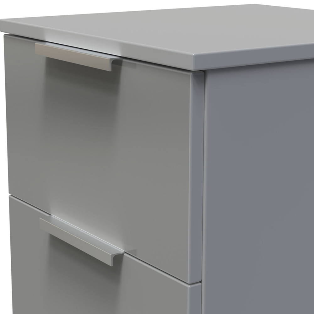 Crowndale Plymouth 3 Drawer Uniform Grey and Dusk Grey Bedside Cabinet Ready Assembled Image 5