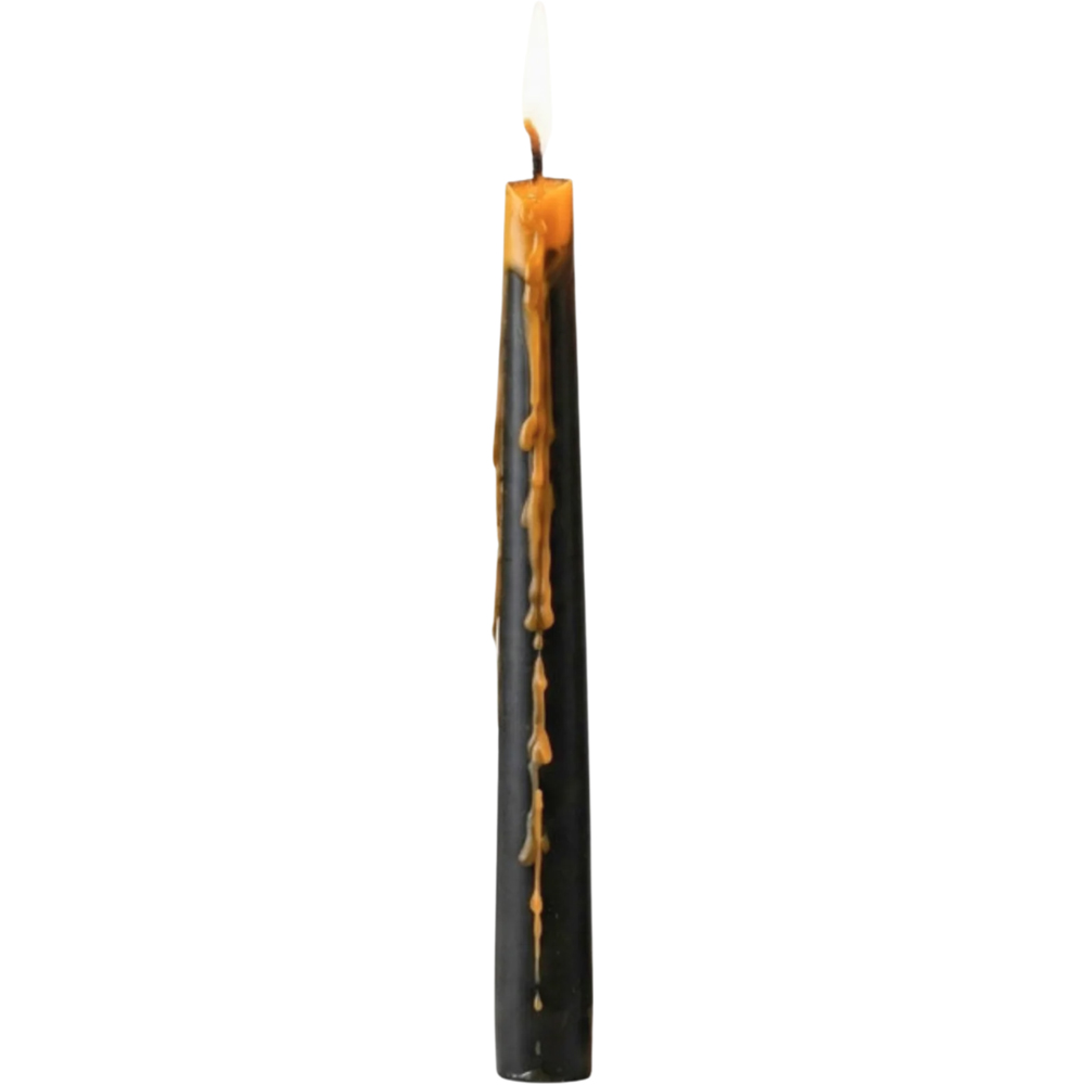 Marco Paul Set of 4 Pumpkin Guts Oozing Orange Wax Black Taper Halloween Candles Image 3