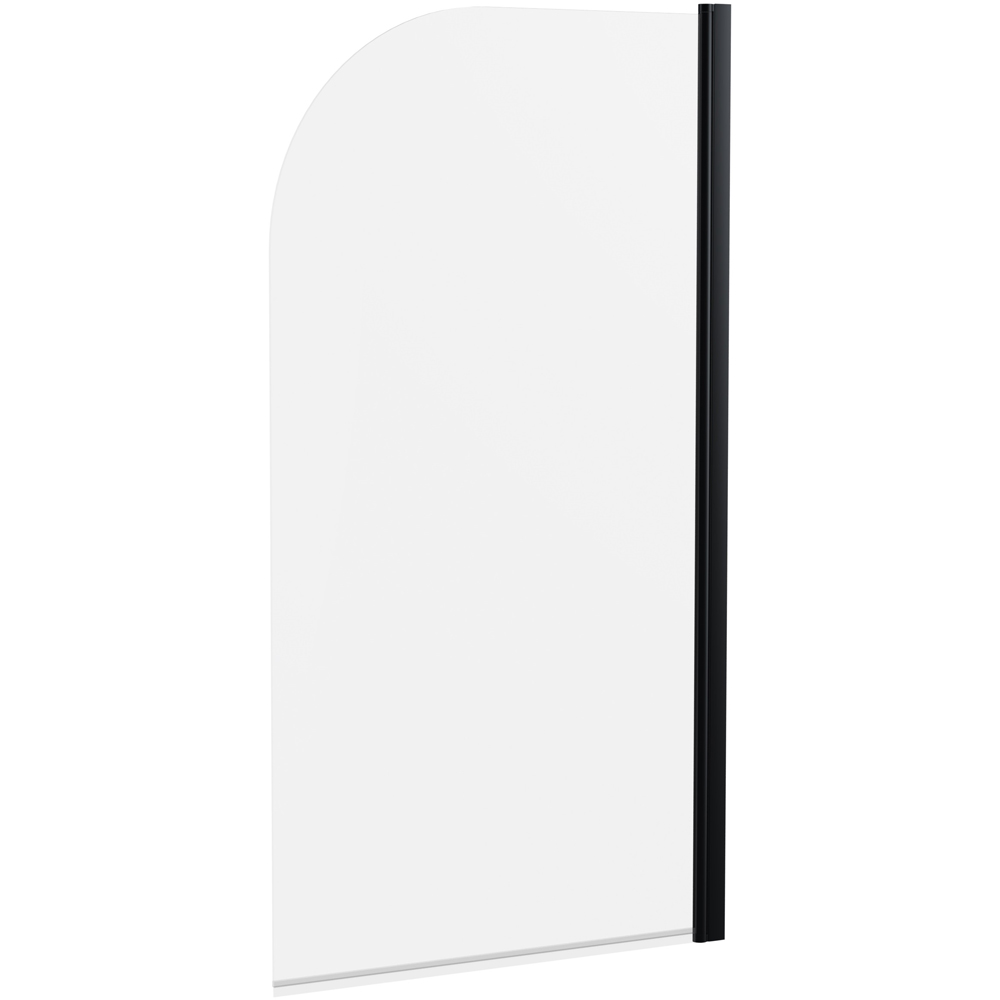 nuie Matt Black Round Bath Screen 785mm Image 1