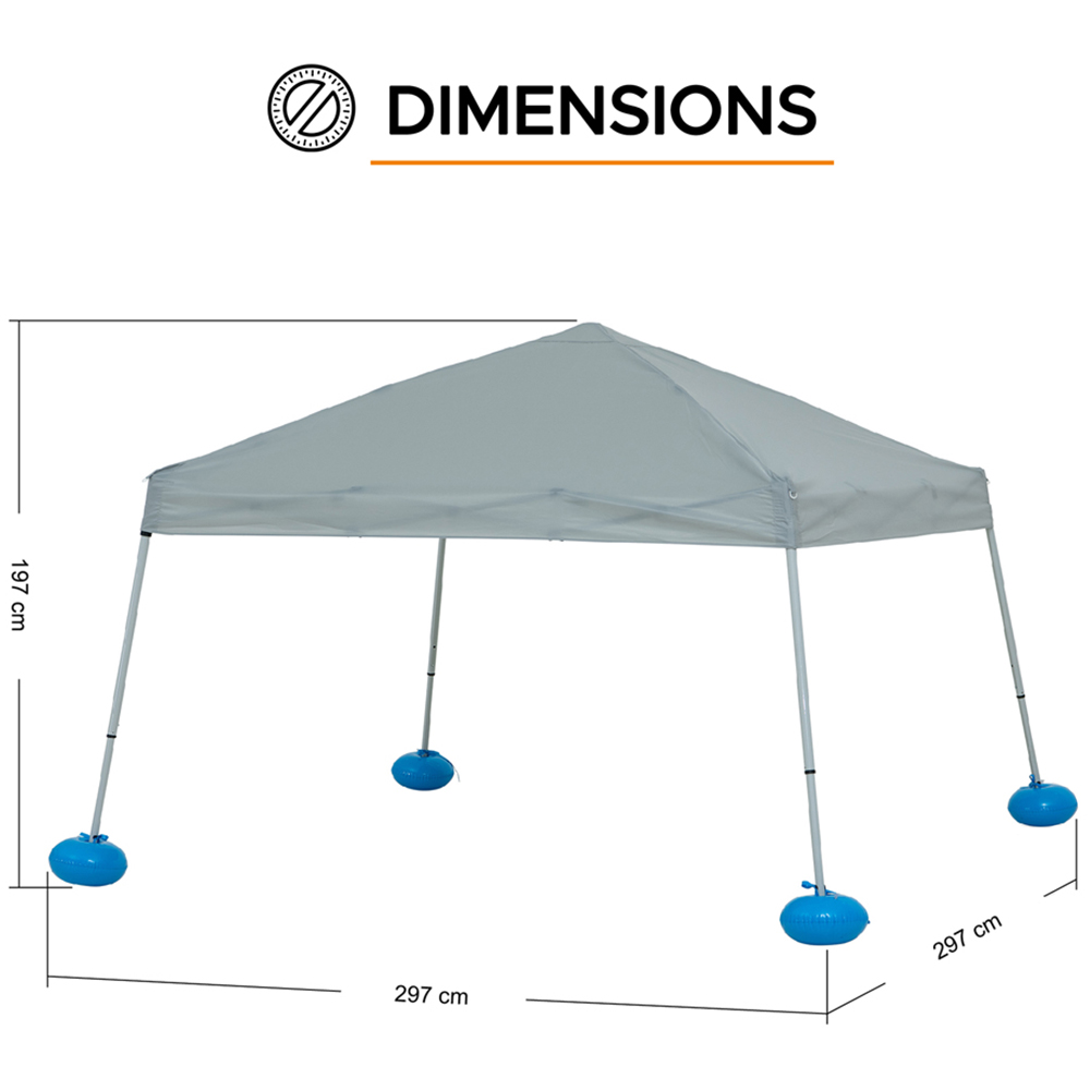 Sunjoy 3 x 3m Blue Fabric Floating Tent Pop Up Gazebo with PVC Floats Image 7