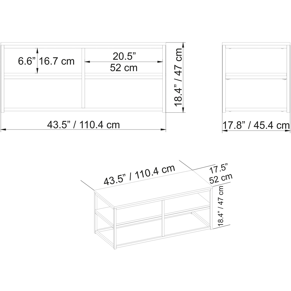 Decorotika Forteus Single Shelf White Marble Effect and Gold Coffee Table with Metal Legs Image 6