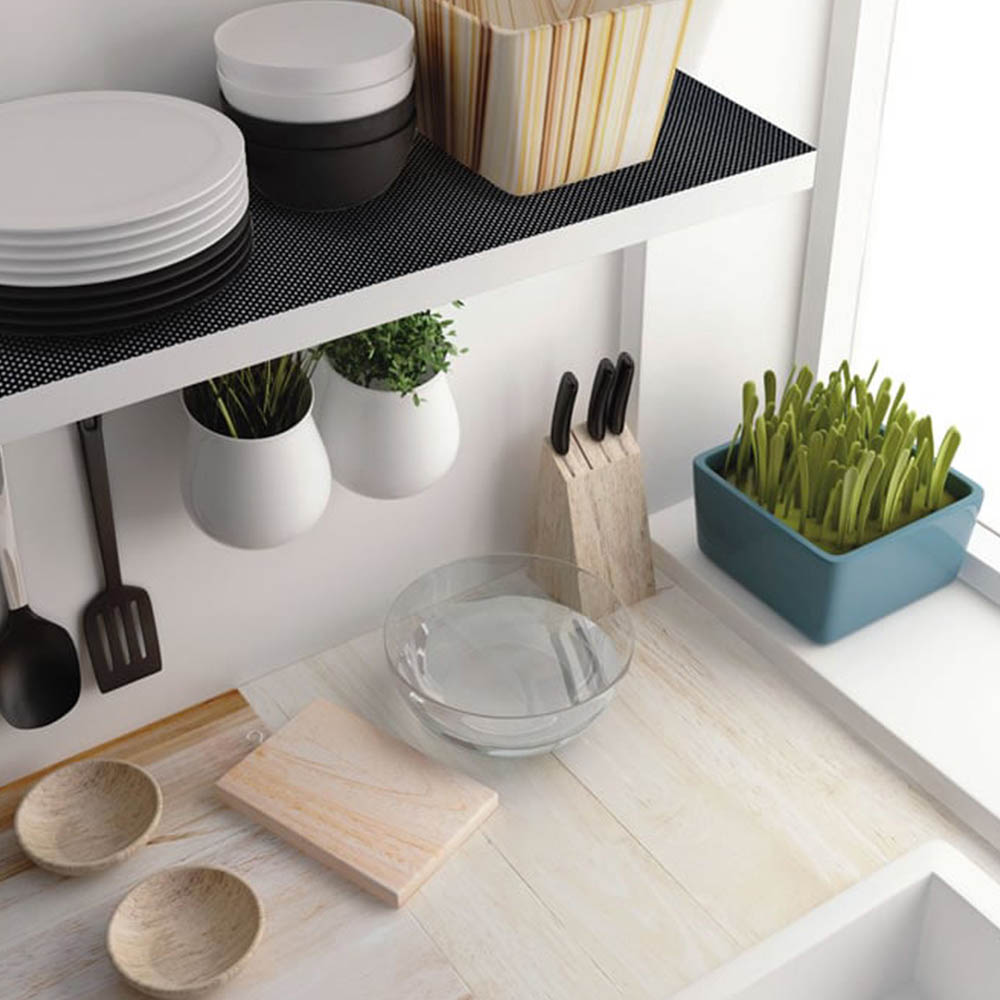 d-c-fix Matt Black Anti Slip Sticky Back Plastic Vinyl Wrap Film 45cm x 2m Image 1