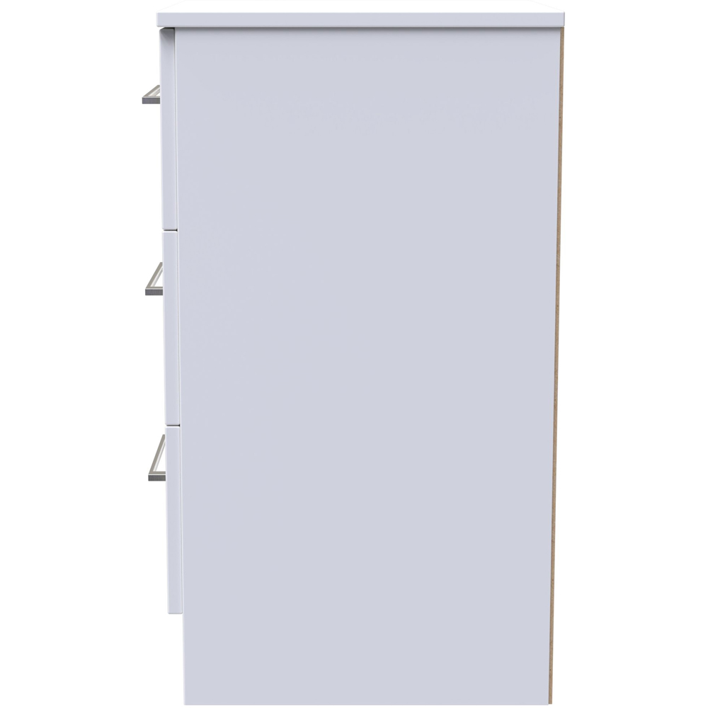 Crowndale Worcester 3 Drawer White Bedside Cabinet Ready Assembled Image 4