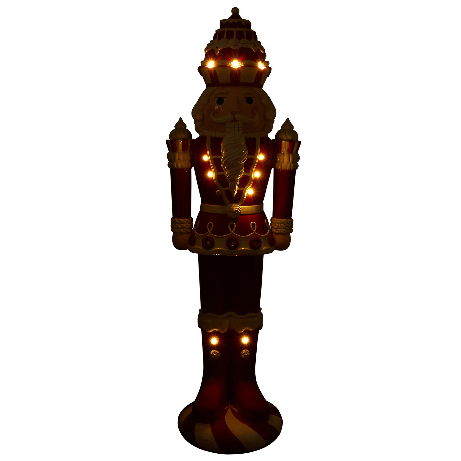 4ft LED Candy Cane Nutcracker - Red Image 3