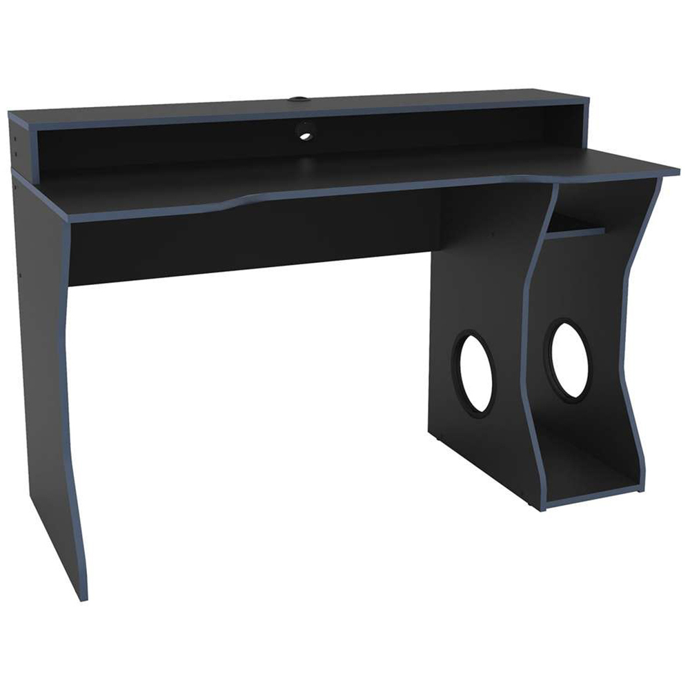 Enzo Gaming Computer Desk Black and Dark Blue Image 2