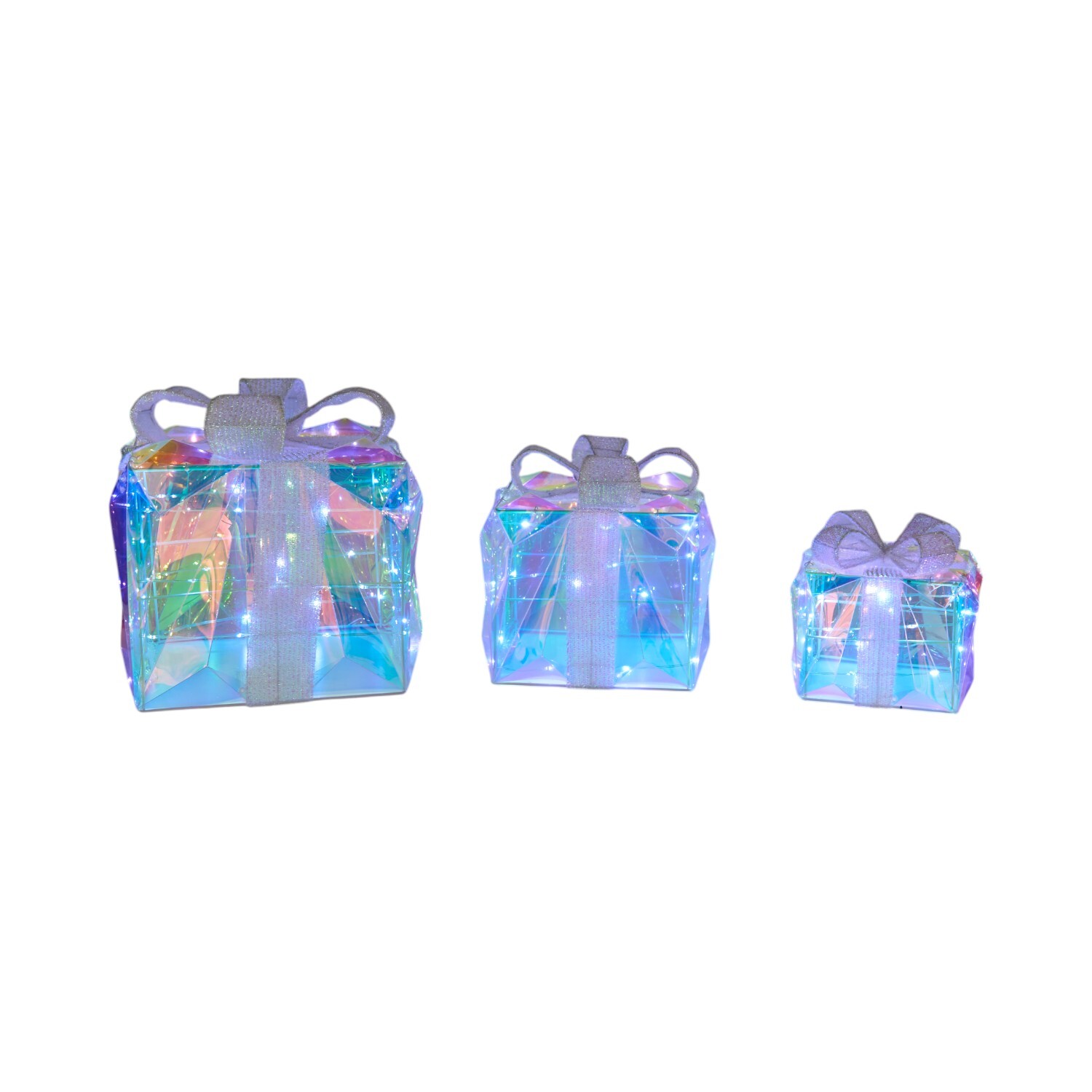 Set of 3 LED Iridescent Presents Image 3